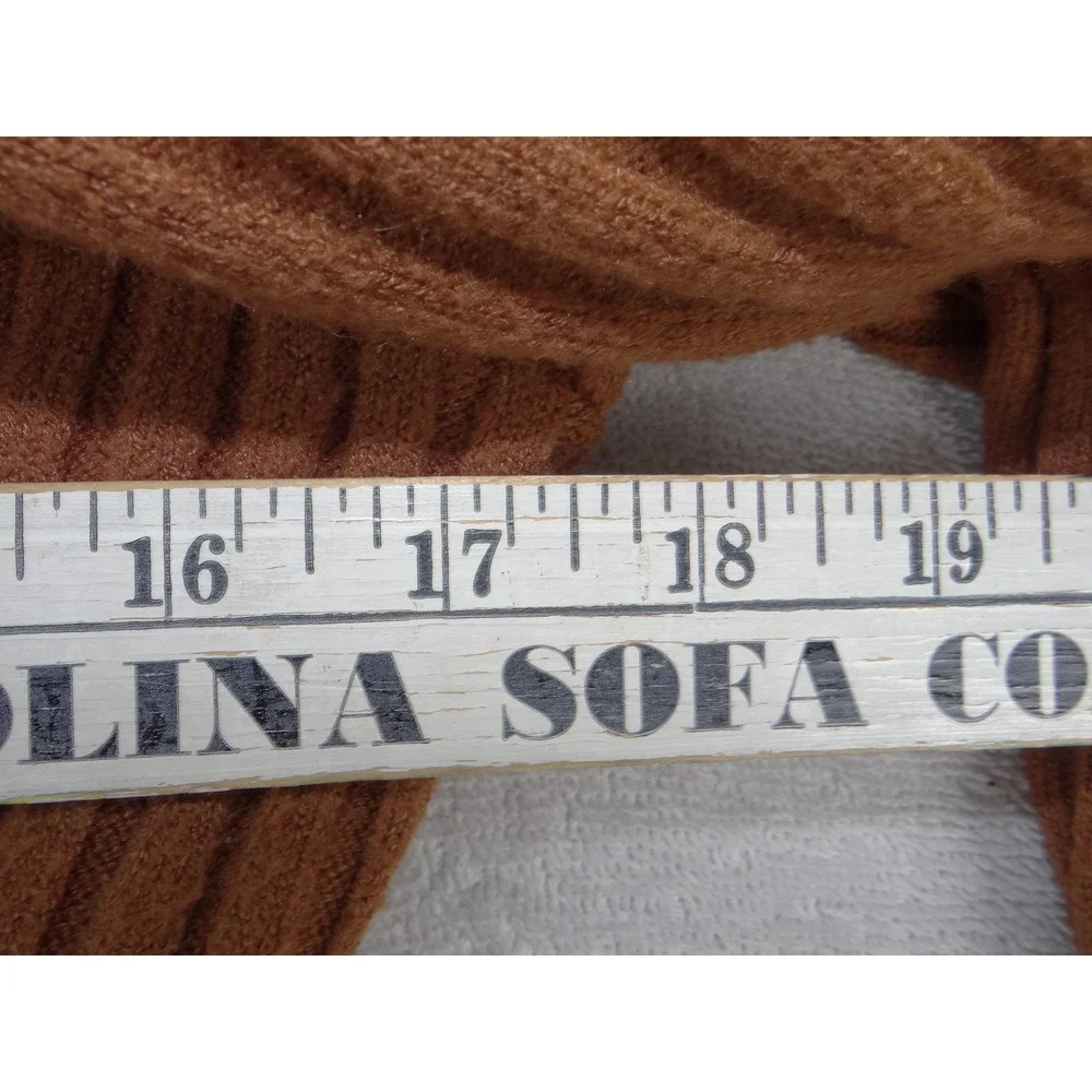 Cyrus Womens Ribbed Longline Open Front Cardigan Brown Pockets Size L 3880